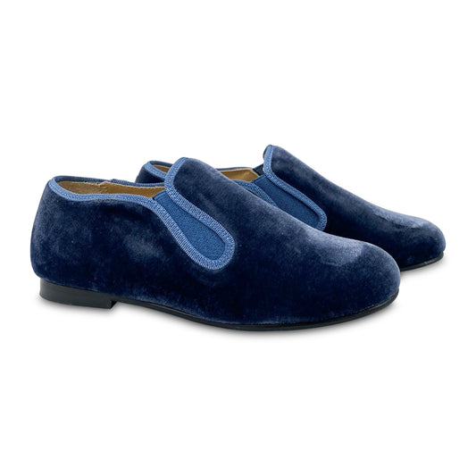 Geppettos Indigo Blue Velvet Smoking Shoe 138507B