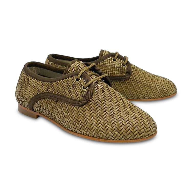LMDI Brown Basket Weave Brown Lace Shoe 137152
