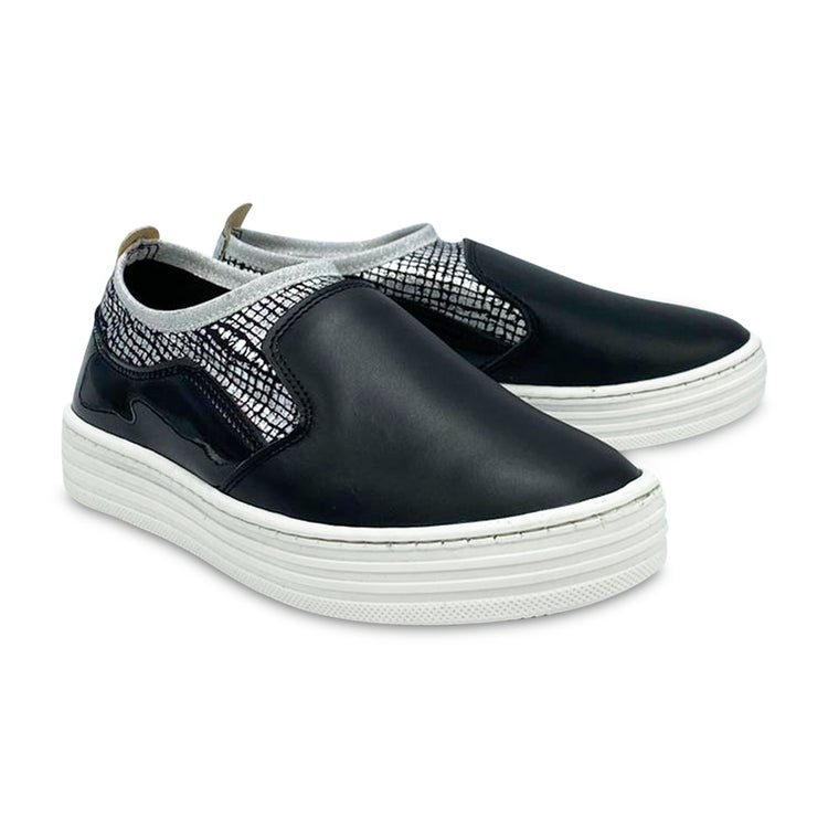 Maria Catlan Black Silver Slip on Sneaker 500728