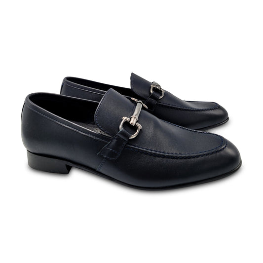 Andanines Navy Chain Slip On Loafer C77703